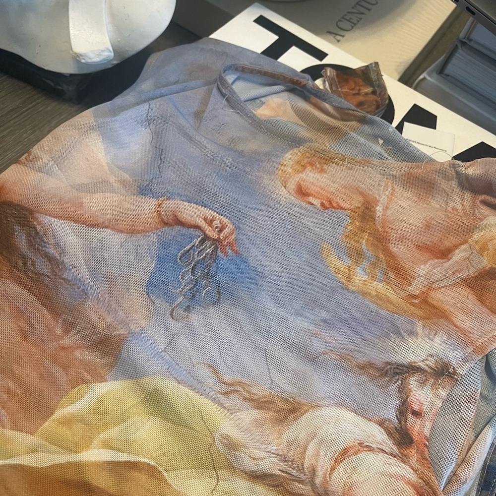 ZARA Printed Tulle Bodysuit - Picture 9 of 11